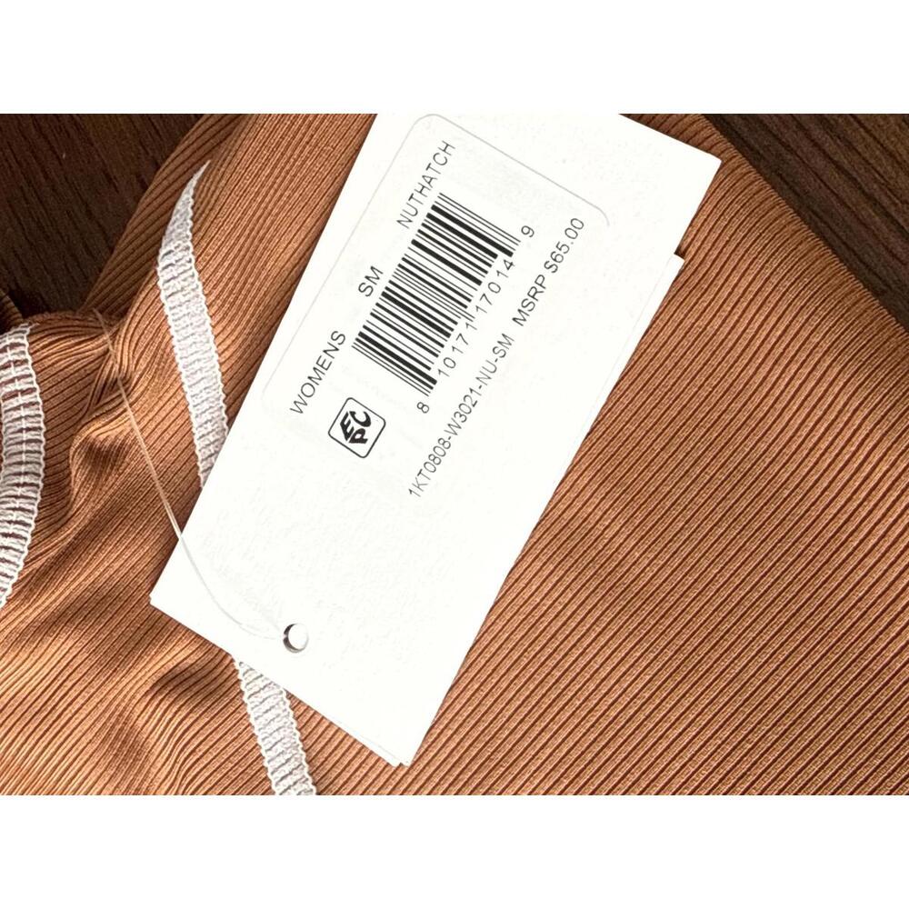 $65 Halfdays Womens Mollie Performance Short Sleeve T-Shirt Brown Stretch Size S - Picture 7 of 7